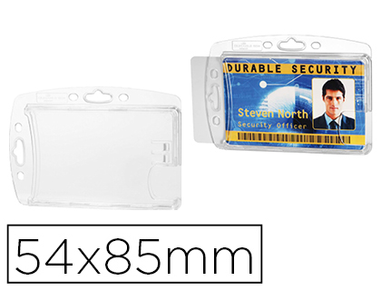 PORTE-BADGE DURABLE SANS ATTACHE FERM POUR 2 CARTES 54X85MM