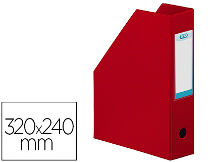 PORTE-REVUES ELBA COLOR LIFE PVC GRAIN TOIL PAN COUP FORMAT 32X24CM DOS 7CM COLORIS ROUGE