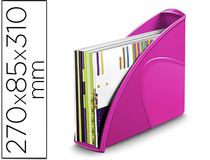 PORTE-REVUES CEP PRO POLYSTYRNE ANTICHOC ROBUSTE FORMAT 24X32CM 25.9X8X31CM COLORIS GLOSS ROSE