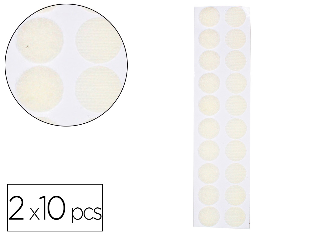 PASTILLES SCRATCHS SODERTEX ADHSIVES DIAMTRE 20MM POCHETTE DE 2 X 10 PICES MALES FEMELLES